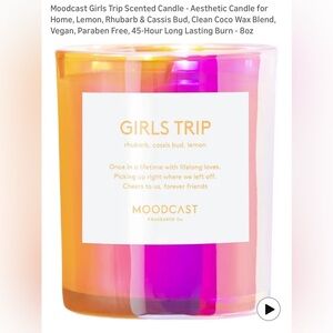 Moodcast Girls Trip Candle Iridescent Glass 8oz NEW Rhubarb Cassis Lemon